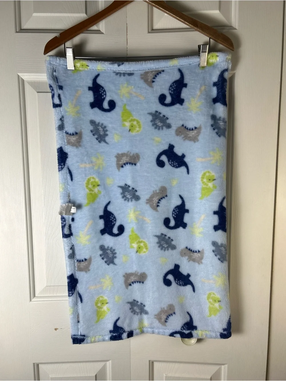 Parent's Choice Blue Green Dinosaur Baby Blanket Palm Tree Dino Print Lovey